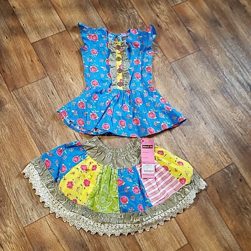 Mustard pie  skirt and top size 6x